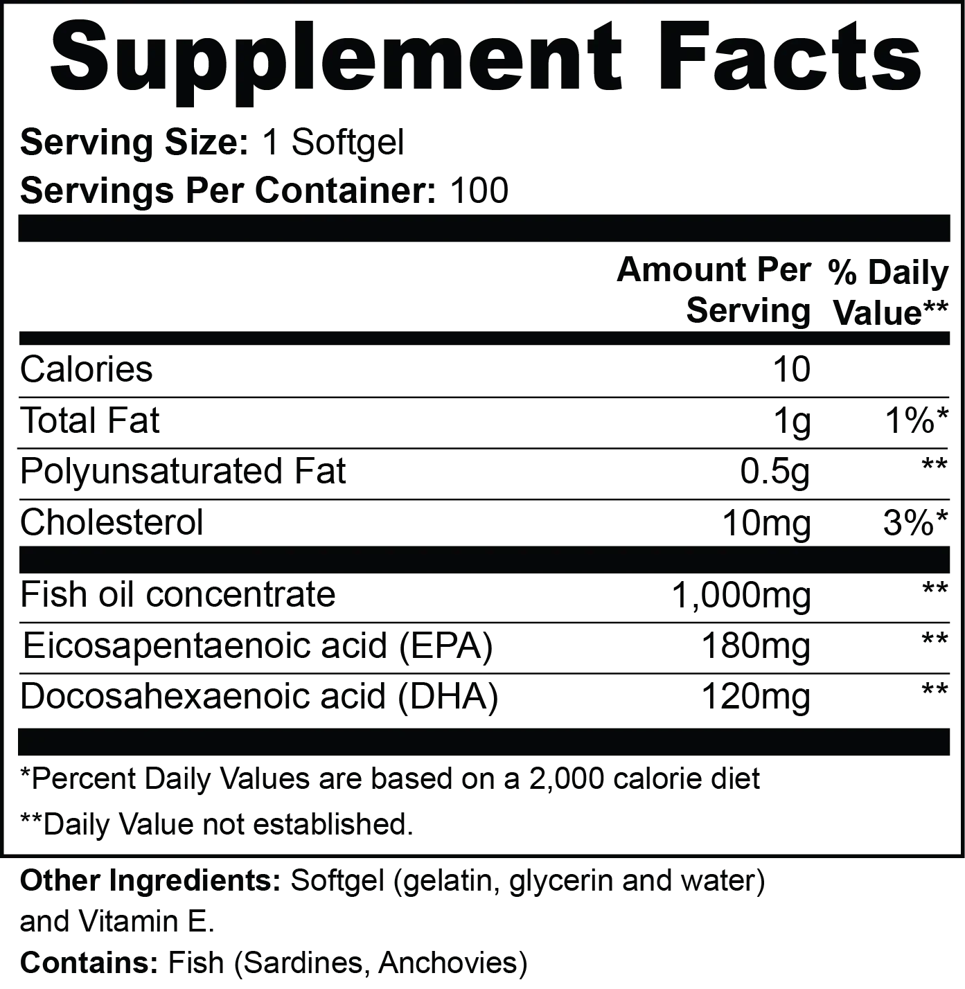 Omega-3 EPA 180mg + DHA 120mg